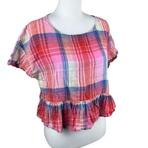 C&C California Multicolor Plaid Blouse